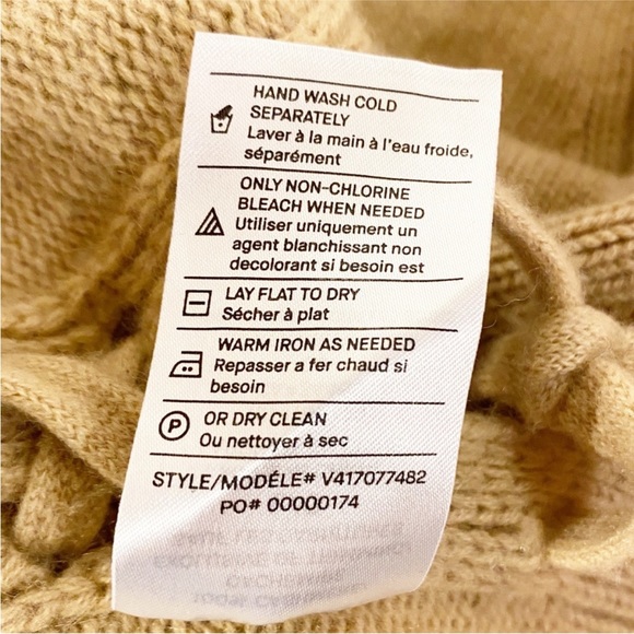 VINCE Lace Up Cashmere Pullover in Camel Size: L - Picture 7 of 7